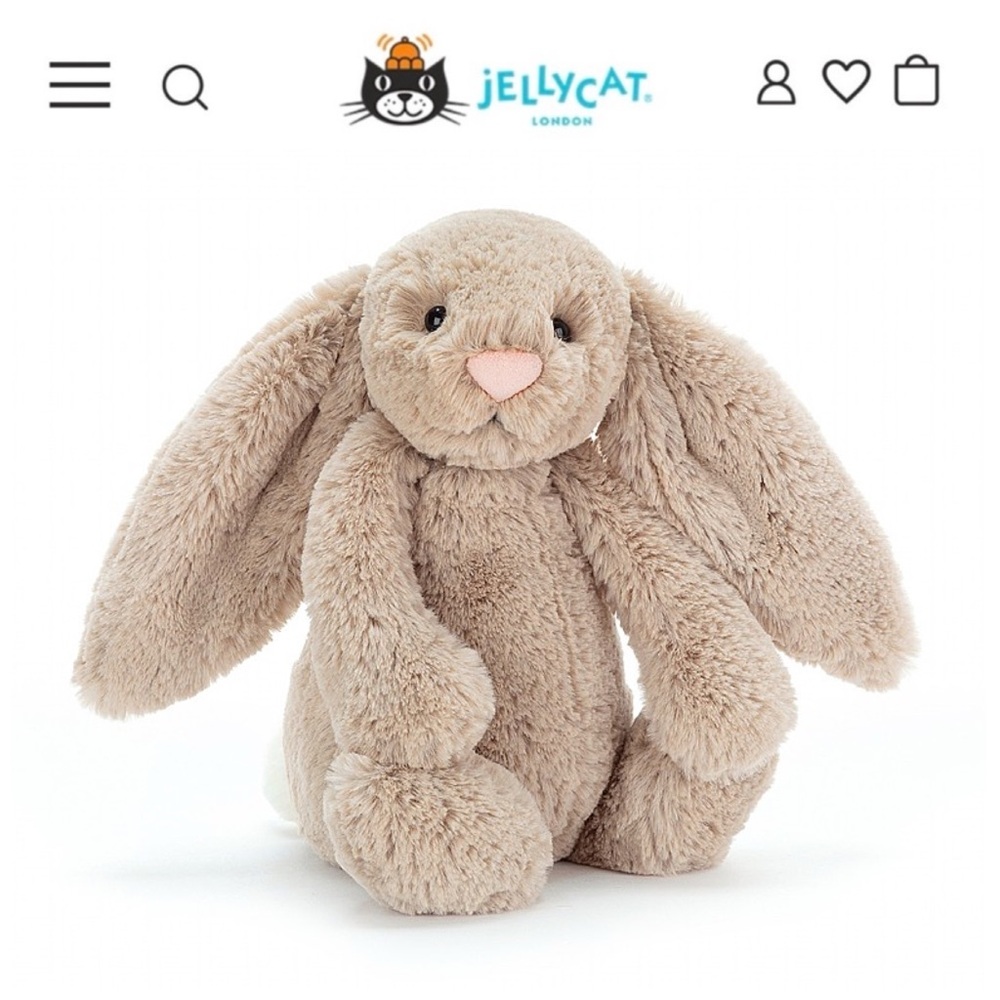 Jellycat 12” Bashful – Beige Bunny Plush Tan Bunny Toy (pre-loved)